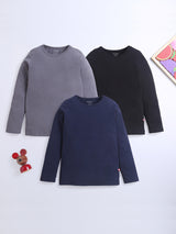 Multi-Color Long Sleeve T-Shirt (Pack Of 3) For Unisex Kids