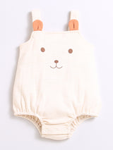 Nino Bambino 100% Organic Cotton Sleeveless Bear Bodysuit For Unisex Baby.