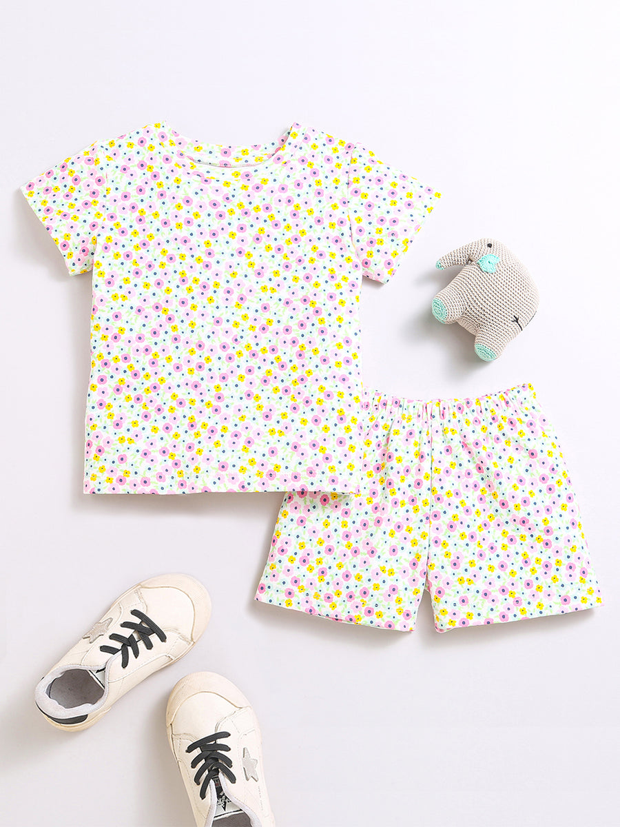 Floral Print Night-Suit Sets For Kids Girl. – Nino Bambino