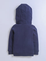 Navy Color Full Sleeves Zipper Hoodies For Boys