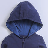 Navy Color Full Sleeves Zipper Hoodies For Boys