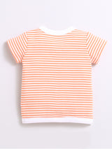 Nino Bambino 100% Organic Cotton Horizontal Strip Open Vest With Bloomer For Unisex Baby