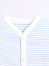 Nino Bambino 100% Organic Cotton Horizontal Strip Open Vest With Bloomer For Unisex Baby