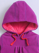 Anti-Pill Polyester Recycled Polar Fleece Long Sleeve Purple Hoodies Sweatshirts For Unisex Baby