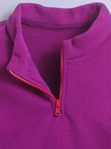 Polar-Fleece High Collar Purple Color Sweatshirt for Kids