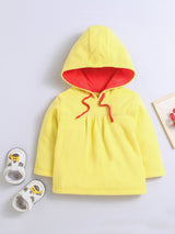 Polar-Fleece Yellow Hoodie Sweatshirt For Unisex Baby