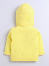 Polar-Fleece Yellow Hoodie Sweatshirt For Unisex Baby