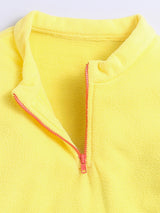 Polar-Fleece High Collar Yellow Color Sweatshirt for Kids