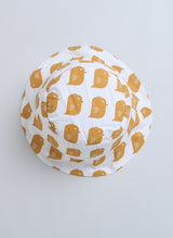 Yellow Owl Print HalfSleeve Romper With Hat For Baby Boy.