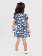 Flowers Print Mini Apron Dresses For Baby Girls