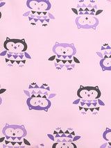 Round Neck Owl Print Sleevless Half Romper For Baby Girls