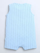 Round Neck Polka Dot Print Sleevless Half Romper For Baby Boys