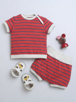 Red Stripe Lap Top With Bloomer/Top & Bottom Sets For Baby Boy