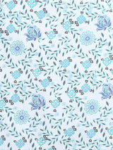 Round Neck Floral Print Sleevless Half Romper For Baby Girls