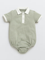 Green Half Sleeves Baby Romper| Sleepsuit for Baby Boy| Onesies| 3-6M| 6-12M| 12-18M