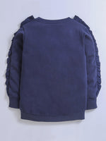 Long Sleeve Navy Blue Sweatshirt For Girls