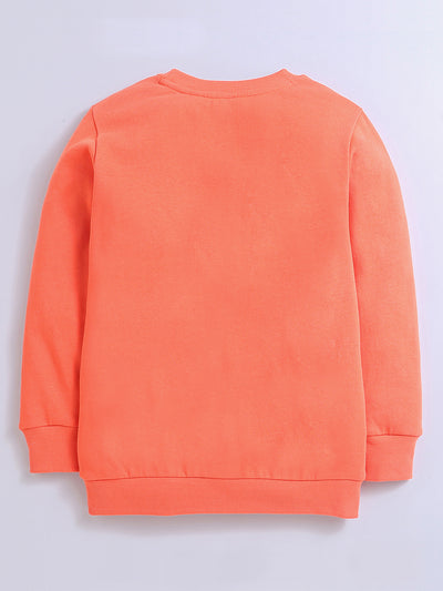 Long Sleeve Orange Color Sweatshirt For Girls