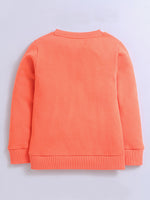 Round Neck Full Sleeve Orange Color Sweatshirt For Boy