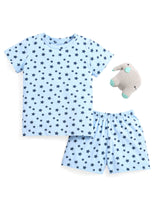 Nino Bambino 100% Organic Cotton Blue Star Print Cord Sets For Kids Boy.