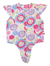 Nino Bambino 100% Organic Cotton Cap Sleeves Floral Print Tops For Baby Girls