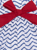 Nino Bambino 100% Organic Cotton Blue Horizontal Striped Sleeveless Dress For Baby & Kid Girls