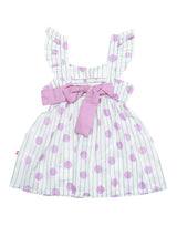 Nino Bambino 100% Organic Cotton Sleeveless White Dress For Baby & Kid Girls.