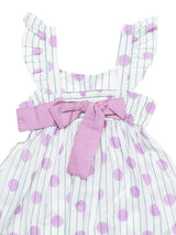 Nino Bambino 100% Organic Cotton Sleeveless White Dress For Baby & Kid Girls.