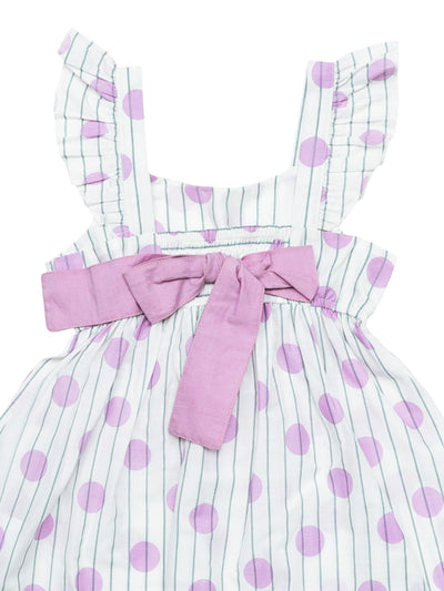 Nino Bambino 100% Organic Cotton Sleeveless White Dress For Baby & Kid Girls.