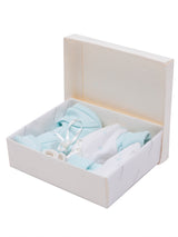 Nino Bambino 100% Organic Cotton White & Blue Print Essentials Gift Sets Pack of 3 For Newborn Baby Boy