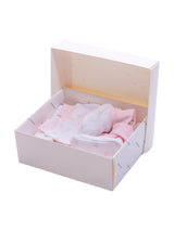 Nino Bambino 100% Organic Cotton White & Pink Print Essentials Gift Sets Pack Of 8 For Newborn Baby Girls