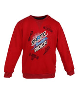 Nino Bambino 100% Organic Cotton Round Neck Full Sleeve Red Sweatshirt For Unisex Kids