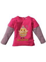 Nino Bambino 100% Organic Cotton Round Neck Full Sleeve T-Shirt Pack of 2 For Baby Girls