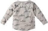 Nino Bambino 100% Organic Cotton Round Neck Long Sleeve Grey Color Fish Print Sweatshirt for Girls