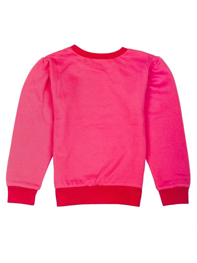 Nino Bambino 100% Organic Cotton Round Neck Full Sleeve Pink Sweatshirt For Girl