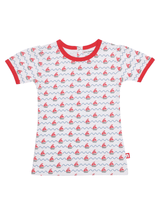 Nino Bambino 100% Pure Organic Cotton Round Neck Short Sleeve T-Shirts for Baby Girl Pack of Two