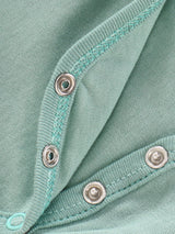 Nino Bambino 100% Organic Cotton Long Sleeve Lap Shoulder Aqua Color Bodysuits For Unisex Baby