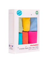Nino Bambino 100% Organic Cotton Multi-Color Wash Clothes Pack Of 12 For Unisex Baby
