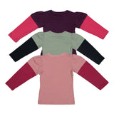 Nino Bambino 100% Organic Cotton Multi-Color Assorted Pack of 2 T-Shirt For Baby Girls