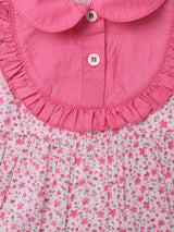 Nino Bambino 100% Organic Cotton Floral Print Mini/Short Apron Dress For Baby Girls