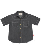 Nino Bambino 100% Organic Cotton Half Sleeve Black Denim Shirt For Baby Boy