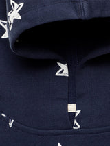 Nino Bambino 100% Organic Cotton Long Sleeve Star Print Blue Hoodie For Unisex Kids