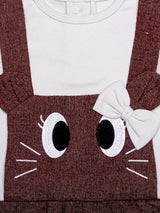 Nino Bambino 100% Organic Cotton Dungaree With Attached T-Shirt For Baby Girls