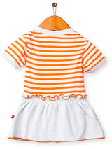 Nino Bambino 100% Organic Cotton Half Sleeve Onesie Dress For Baby Girls