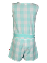 Nino Bambino 100% Organic Cotton Round Neck Sleeveless Jumpsuit With Belt For Girls
