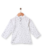 Nino Bambino 100% Organic Cotton Full Sleeve Star Print Kurta & Pajama Set For Baby Boy