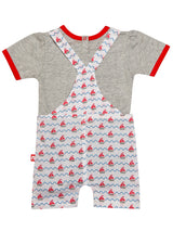 Nino Bambino 100% Organic Cotton Dungaree With T-shirt Set For Baby Girls