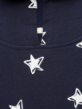 Nino Bambino 100% Organic Cotton Long Sleeve Star Print Blue Hoodie For Unisex Kids