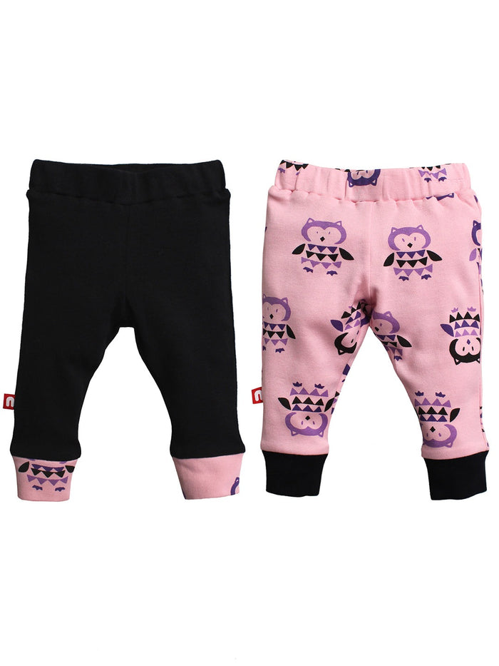 Nino Bambino 100% Organic Cotton Legging Set Pack of 2 For Baby Girls