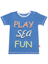 Nino Bambino 100% Organic Cotton Short Sleeve Sky Blue T-Shirt For Baby Boy