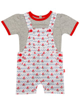 Nino Bambino 100% Organic Cotton Dungaree With T-shirt Set For Baby Girls